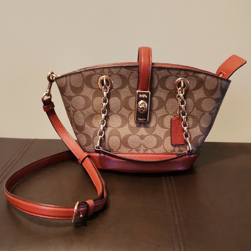 Coach Brown and Tan Crossbody Bag